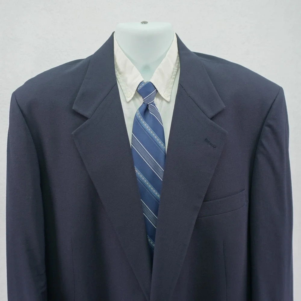Tailor's Row Deansgate Worsted Wool‎ Gold Button Blazer 48R